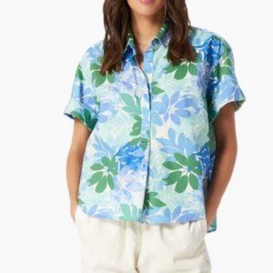 Xirena Boxy Cotton Shirt Blouse in Blue Sails Size Medium